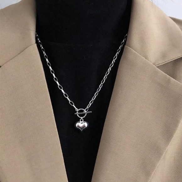 NEW 925 STERLING SILVER HEART CHAIN NECKLACE - Picture 2 of 5